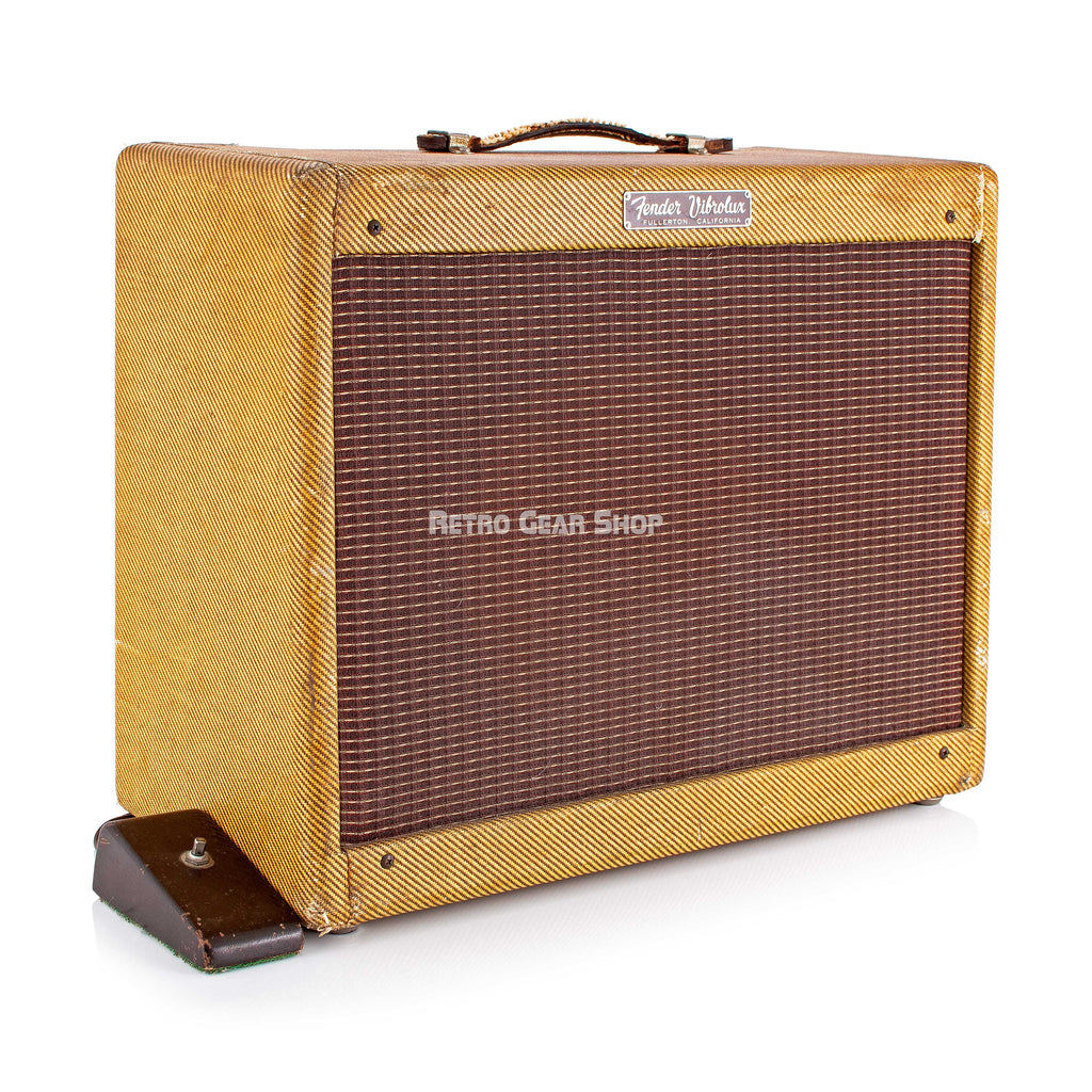 Fender Vibrolux Tweed Deluxe New Handle Tube Combo Guitar Amplifier Rattan Grill Vintage Rare Model 5F11
