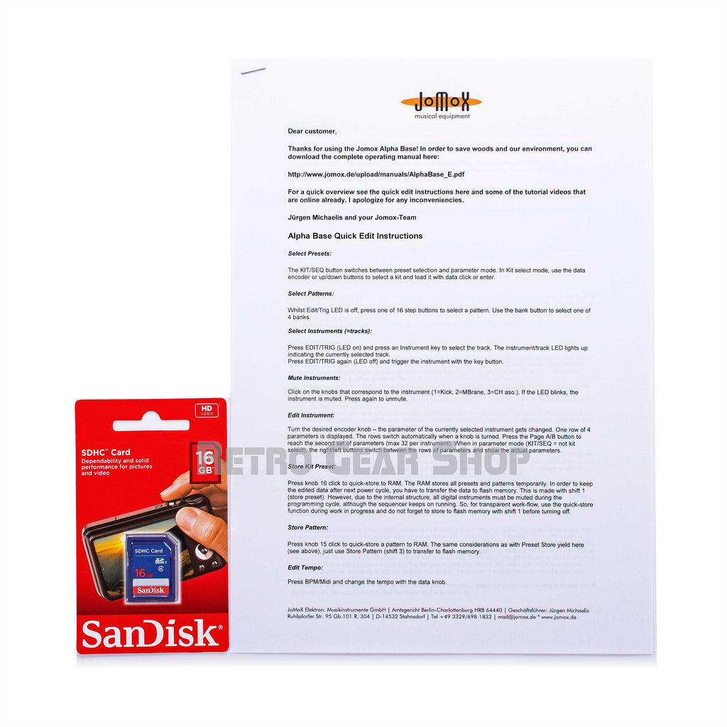 Jomox Alpha Base Manual SD Card