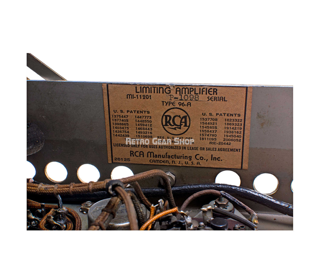 RCA 96A Limiting Amplfiier Serial Badge