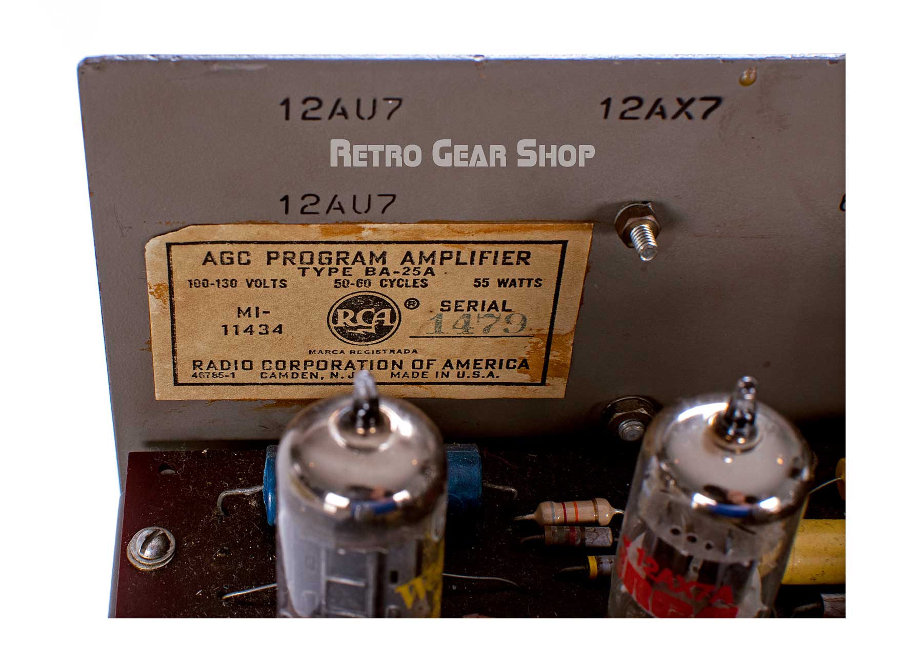 RCA BA-25A AGC Program Amplifier Serial Badge
