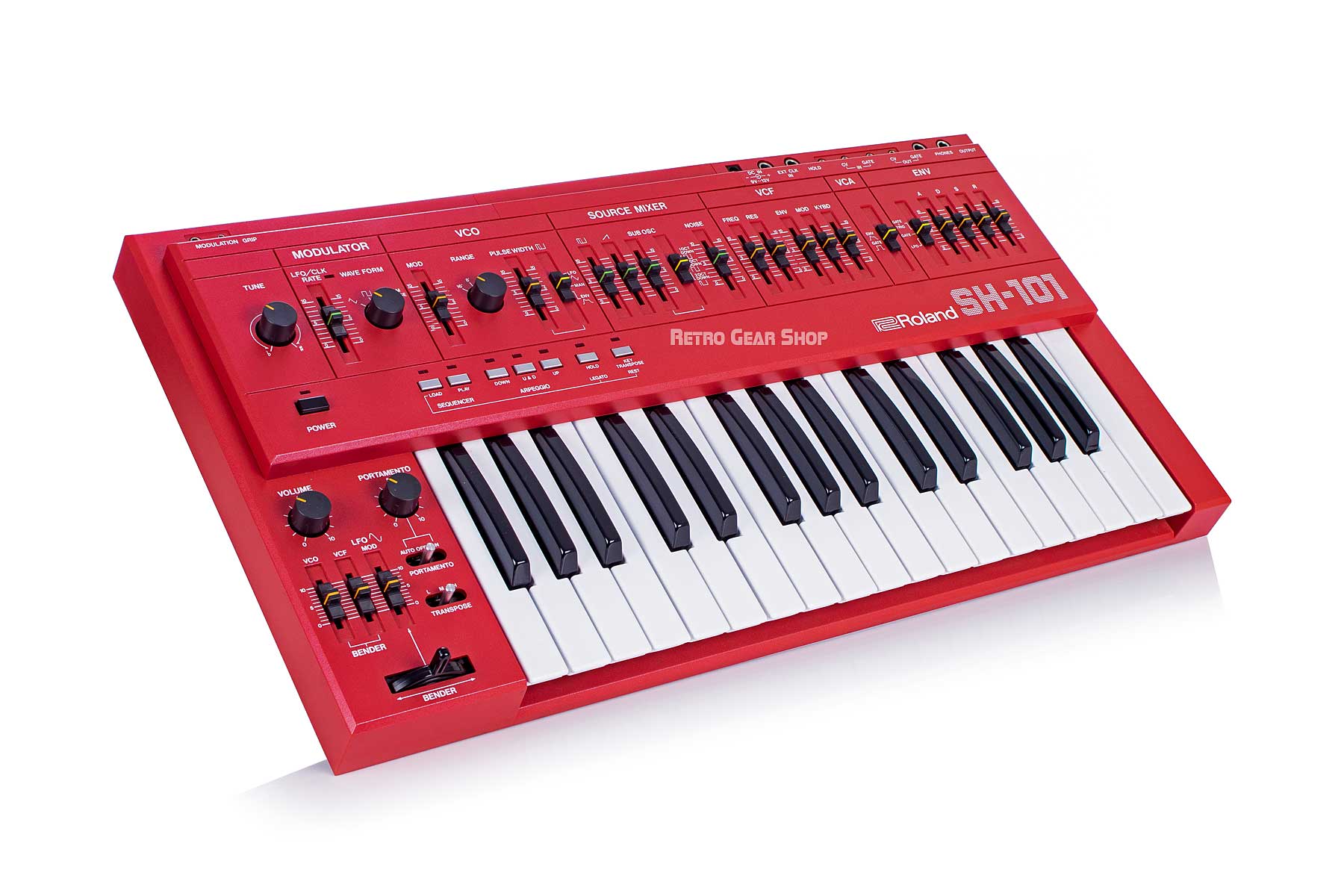 MATRIXSYNTH: Roland SH-101 Analog Synthesizer RED with Mod Grip