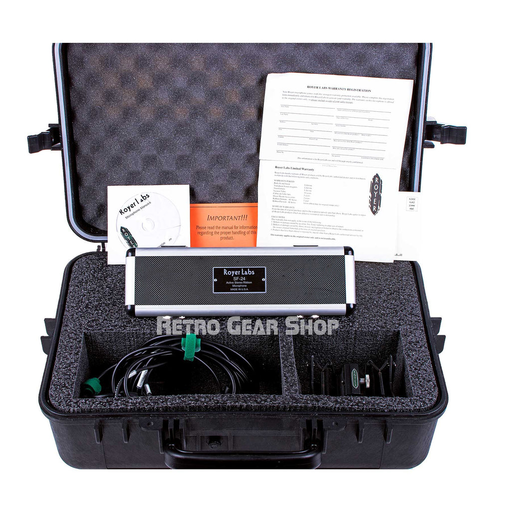 Royer SF-24 Phantom Powered Stereo Ribbon Microphone Extras Shock Mount