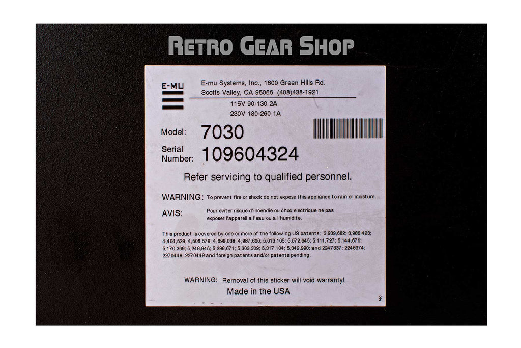 E-Mu SP-1200 Reissue Serial Number