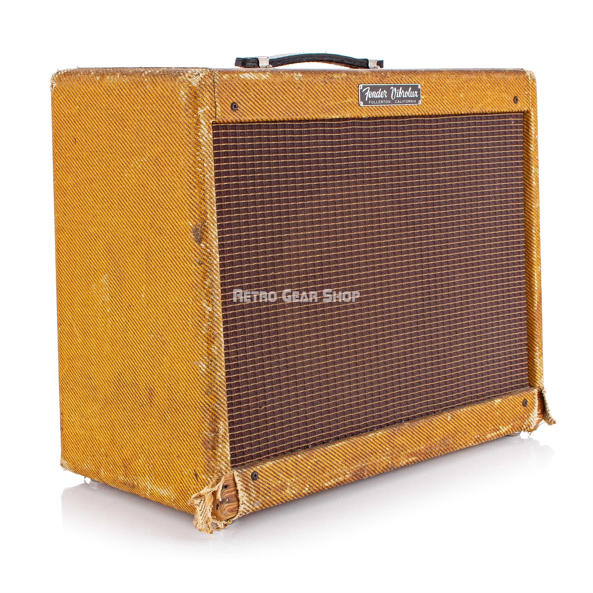Fender Vibrolux Tweed Deluxe New Handle Tube Combo Guitar Amplifier Rattan Grill Vintage Rare
