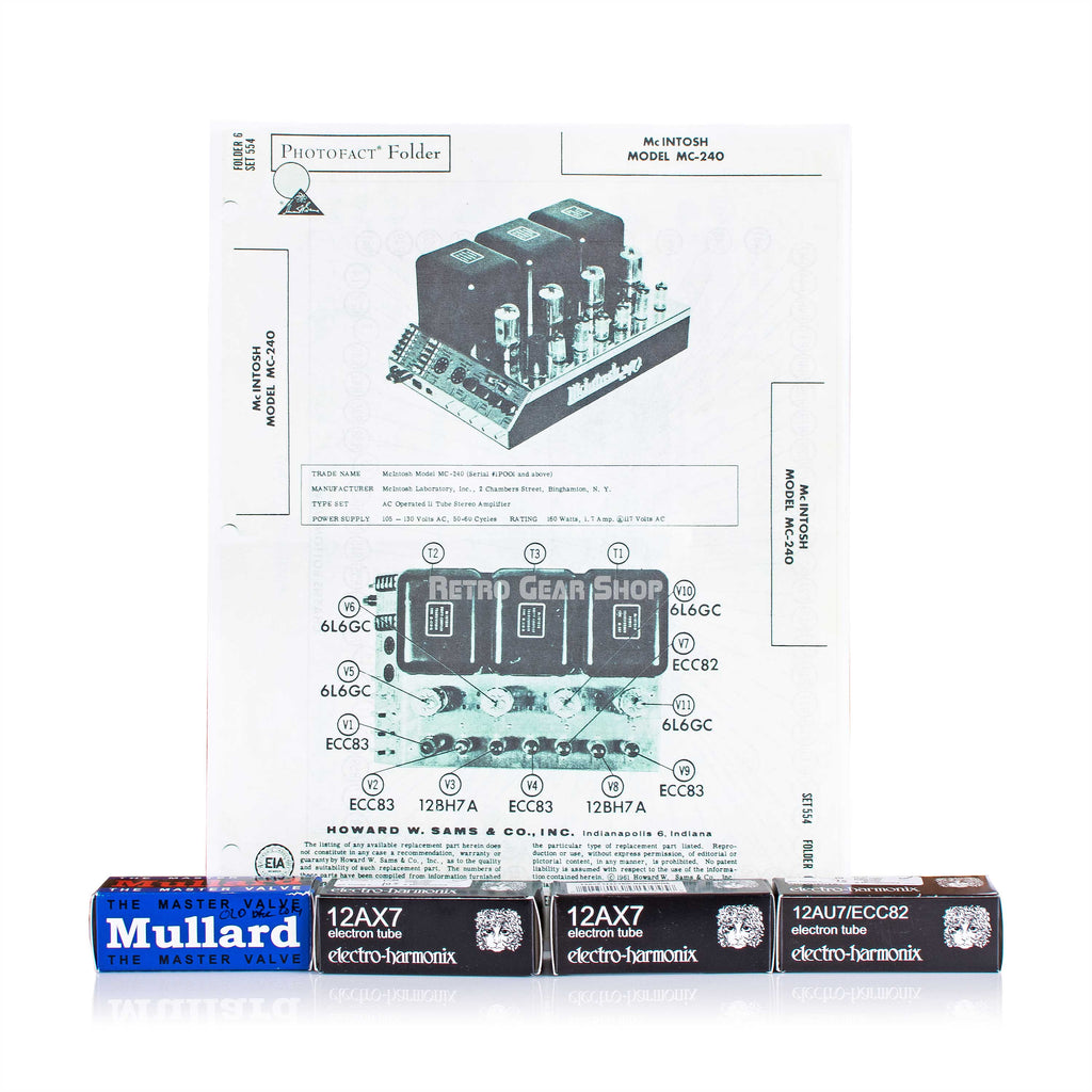 McIntosh MC-240 Spare Tubes + Manual