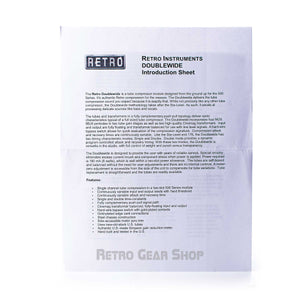 Retro Instruments Doublewide Tube Compressor Manual