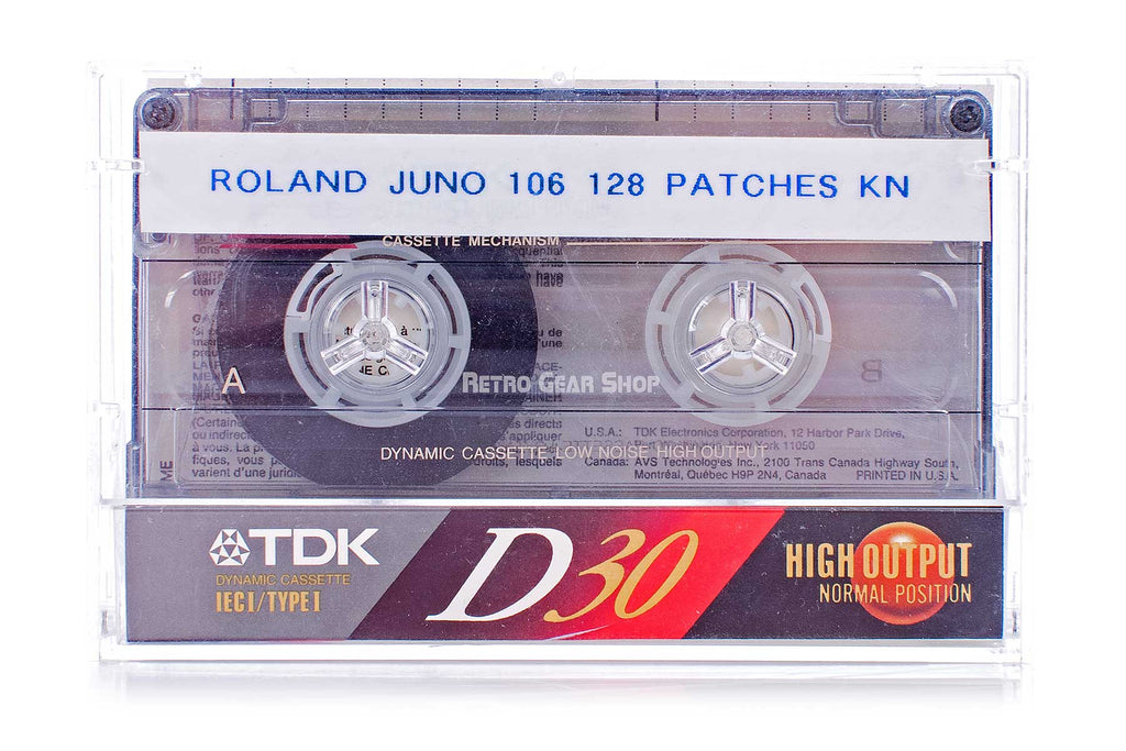 Roland Juno-106 Custom Wood Cassette Tape Sound Patches